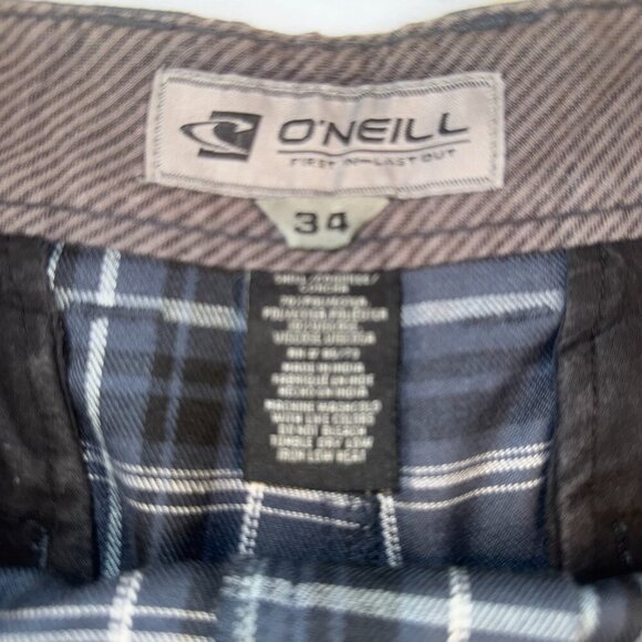O'Neill Mens Size 34 Navy Blue Plaid Hybrid Swim Trunks Board Shorts - Picture 5 of 7
